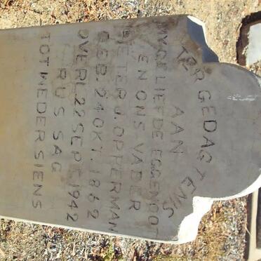 OPPERMAN Pieter J. 1862-1942