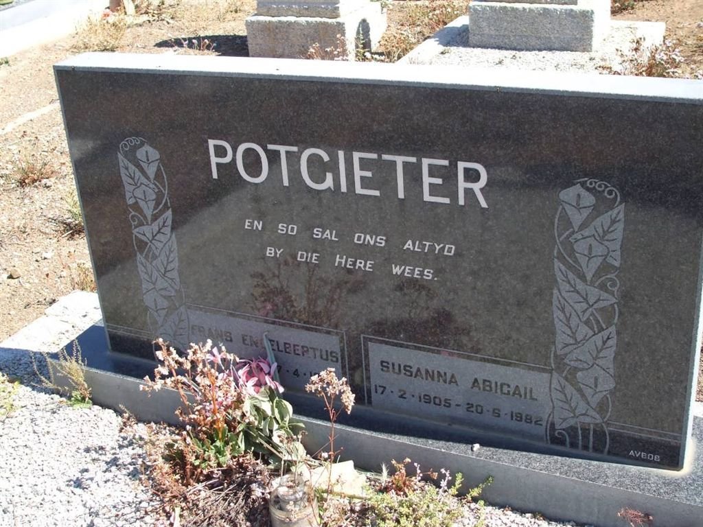 POTGIETER Frans Engelbertus &amp; Susanna Abigail 1905-1982