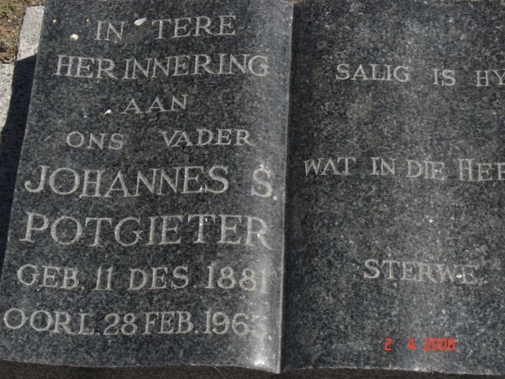 POTGIETER Johannes S. 1881-1963