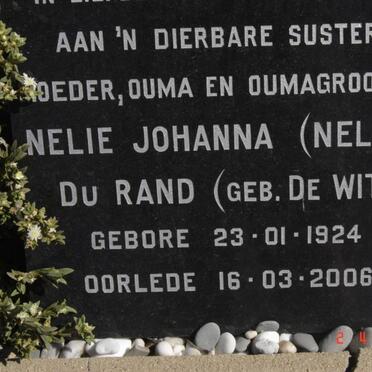 RAND Nelie Johanna, du nee  DE WIT 1924-2006