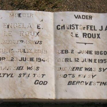 ROUX Christoffel J.A., le 1860-1951 &amp; Engela E. ERASMUS 1869-1944