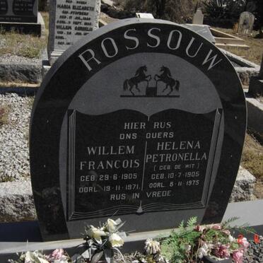 ROSSOUW Willem Francois 1905-1971 &amp; Helena Petronella DE WIT 1905-1975
