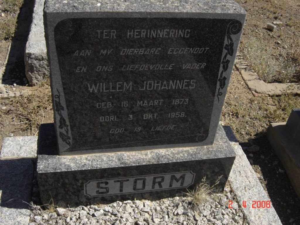 STORM Willem Johannes 1873-1958