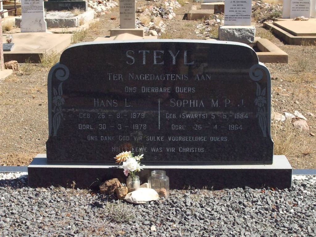 STEYL Hans L. 1879-1978 &amp; Sophia M.P.J. SWARTS 1884-1964