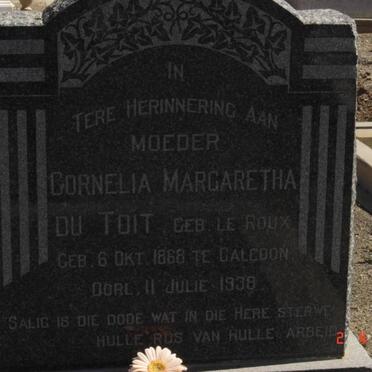 TOIT Cornelia Margaretha, du nee LE ROUX 1868-1938