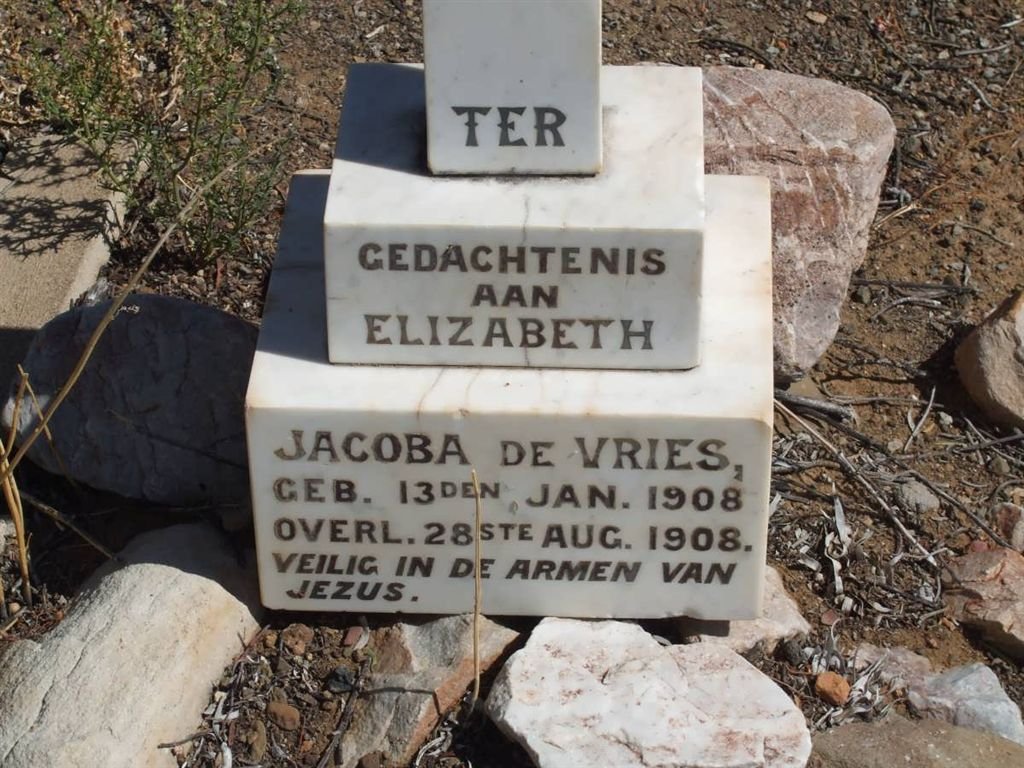VRIES Elizabeth Jacoba, de 1908-1908