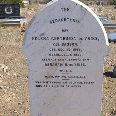 VRIES Helena Gertruida, de nee BASSON 1845-1896