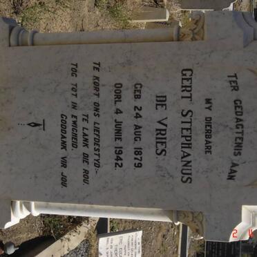 VRIES Gert Stephanus, de 1879-1942