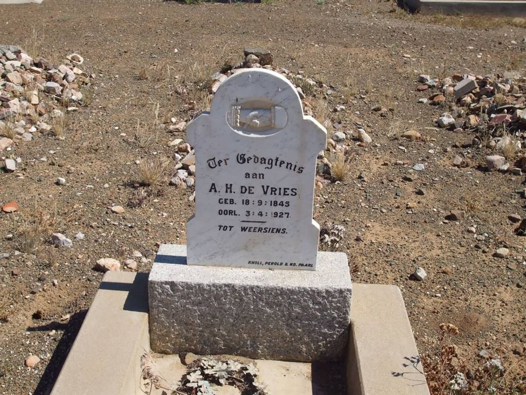 VRIES A.H., de 1845-1927