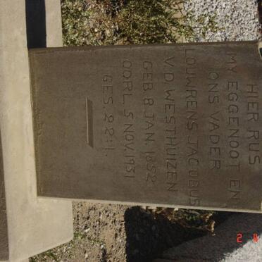 WESTHUIZEN Louwrens Jacobus, v.d. 1852-1931