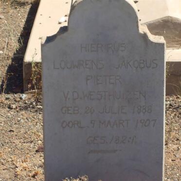 WESTHUIZEN Louwrens Jakobus Pieter, v. d. 1888-1907