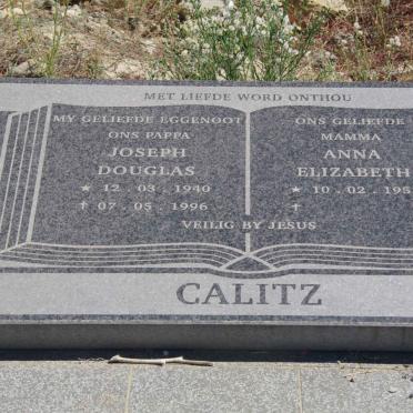 CALITZ Joseph Douglas 1940-1996 &amp; Anna Elizabeth 1953-