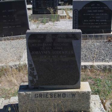 GRIEBENOUW Johannes Lodewicus 1896-1960