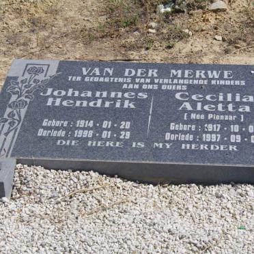 MERWE Johannes Hendrik, van der 1914-1998 &amp; Cecilia Aletta PIENAAR 1917-1997