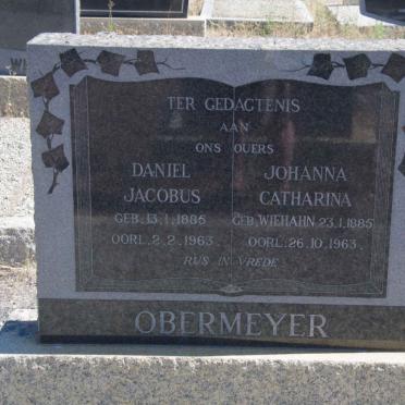 OBERMEYER Daniel Jacobus 1885-1963 &amp; Johanna Catharina WIEHAHN 1885-1963