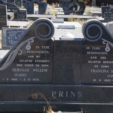 PRINS Servaas Willem 1892-1972 &amp; Francina S.M. 1893-1985