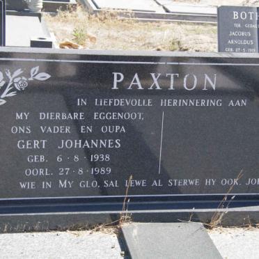 PAXTON Gert Johannes 1938-1989
