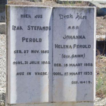 PEROLD Izak Stefanus 1853-1932 &amp; Johanna Helena BRINK 1858-1933