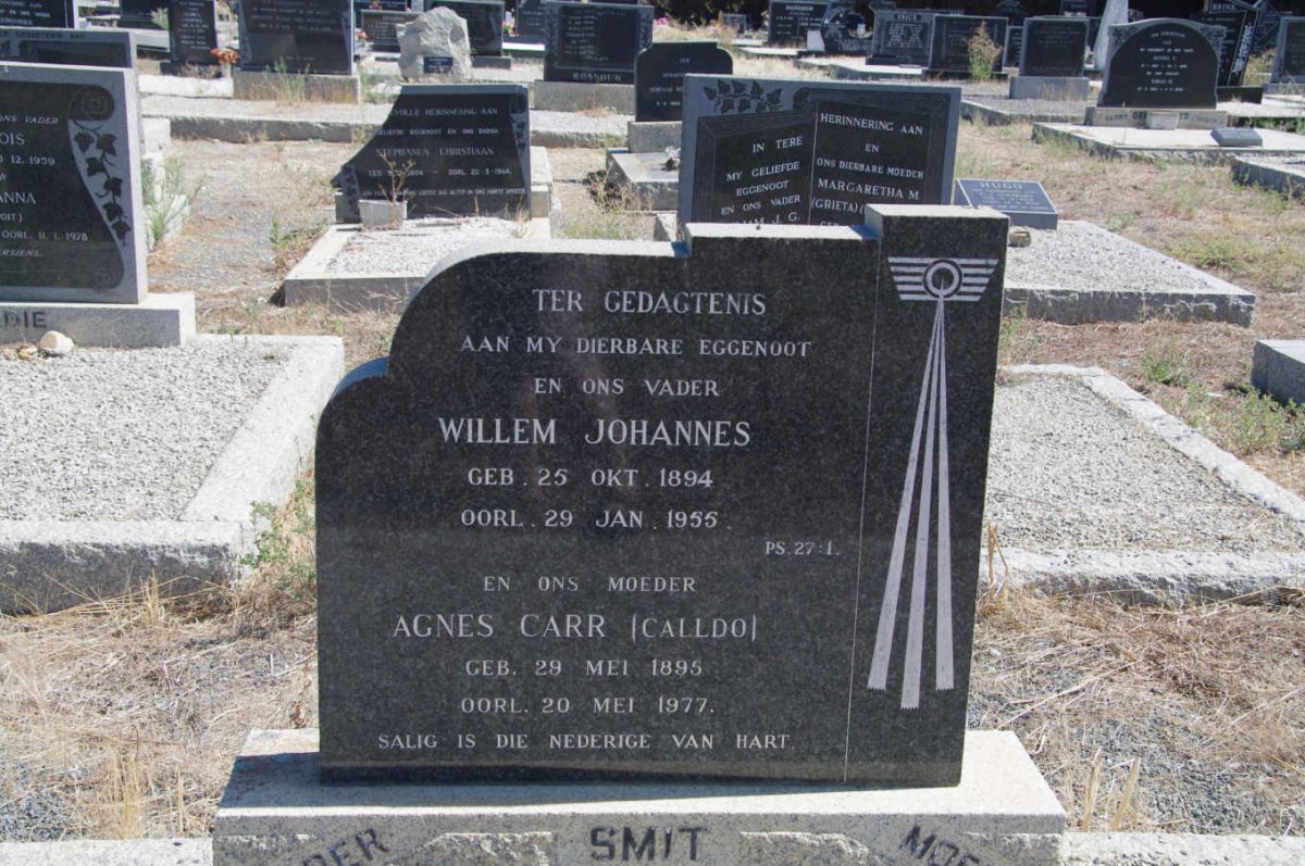 SMIT Willem Johannes 1894-1955 & Agnes Carr CALLDO 1895-1977