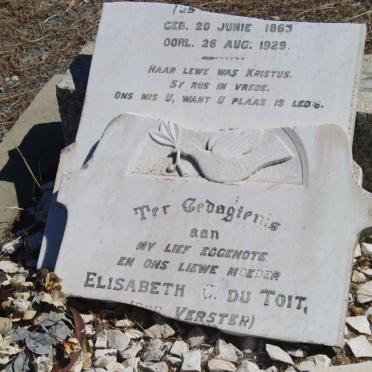 TOIT Elisabeth C., du nee VERSTER 1863-1929