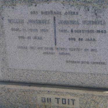 TOIT Willem Johannes, du -1938 &amp; Johanna Hendrika -1943