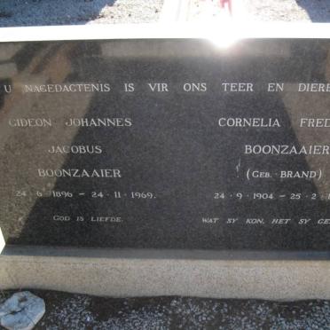 BOONZAAIER Gideon Johannes Jacobus 1896-1969 &amp; Cornelia Frederika BRAND 1904-1964