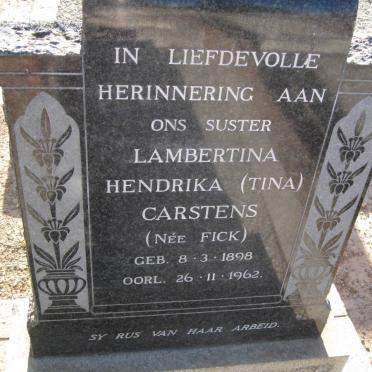 CARSTENS Lambertina Hendrika nee FICK 1898-1962