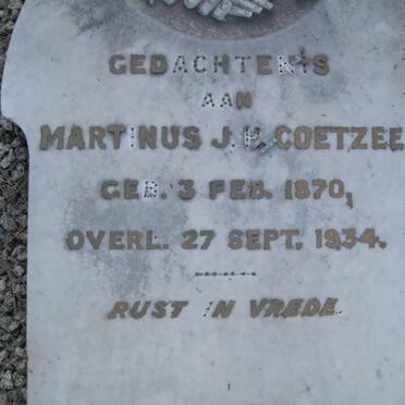COETZEE Martinus J. H. 1870-1934