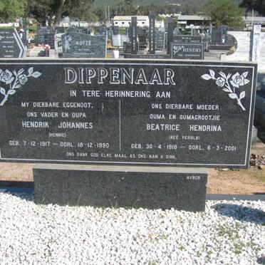 DIPPENAAR Hendrik Johannes 1917-1990 &amp; Beatrice Hendrina PEROLD 1918-2001