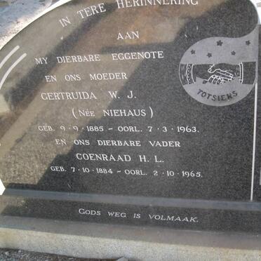 FEYT Coenraad H.L. 1884-1965 &amp; Gertruida Wouterina Jacoba NIEHAUS 1885-1963