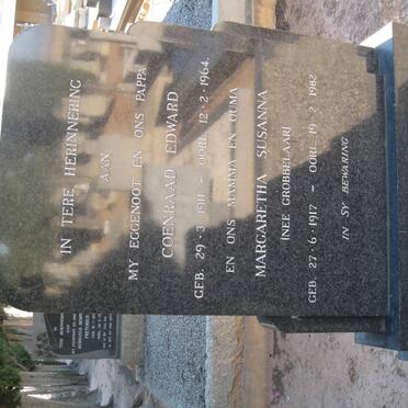 GREUNEN Coenraad Edward, van 1911-1964 &amp; Margaretha Susanna GROBBELAAR 1917-1982