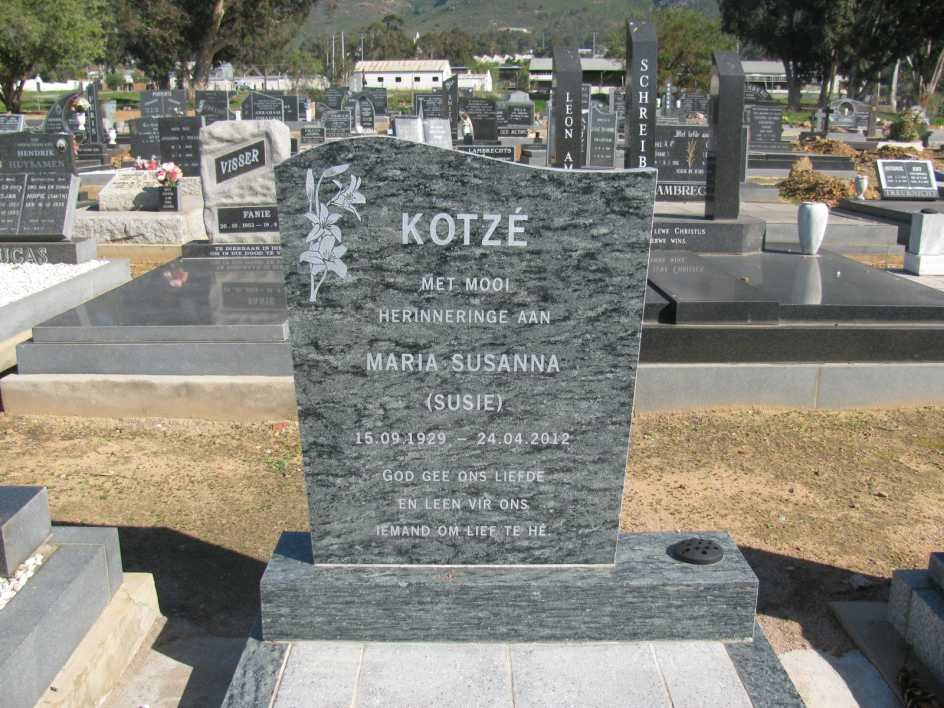 KOTZÉ Maria Susanna 1929-2012