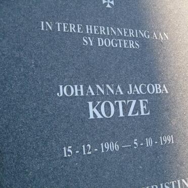 KOTZE Johanna Jacoba 1906-1991