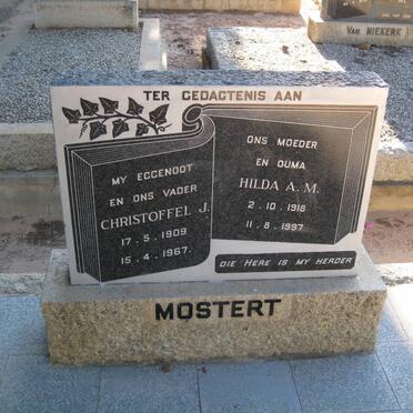 MOSTERT Christoffel J. 1909-1967 &amp; Hilda A.M. 1918-1997