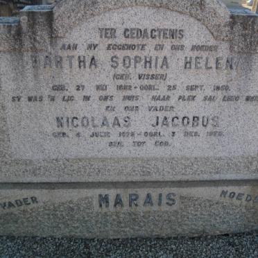 MARAIS Nicolaas Jacobus 1879-1970 &amp; Martha Sophia Helena VISSER 1882-1950
