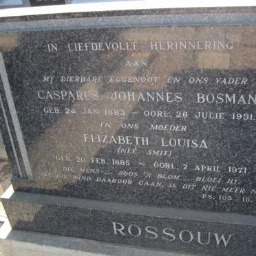 ROSSOUW Casparus Johannes Bosman 1883-1951 &amp; Elizabeth Louisa SMIT 1886-1971