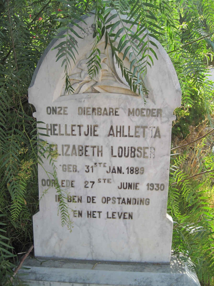 LOUBSER Helletjie Ahletta Elizabeth 1889-1930