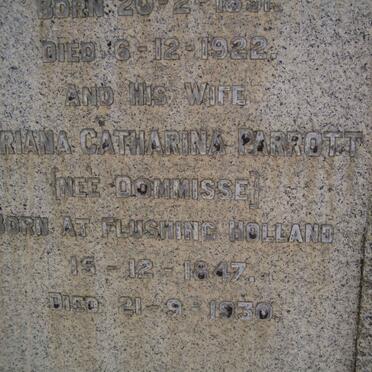 PARROTT Adriana Catharina nee DOMMISSE 1847-1930