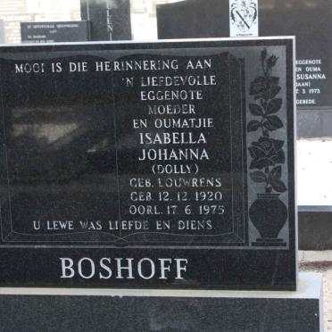 BOSHOFF Isabella Johanna nee LOUWRENS 1920-1975
