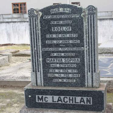 Mc LACHLAN Roelof 1873-1943 &amp; Martha Sophia STOFBERG 1877-1949