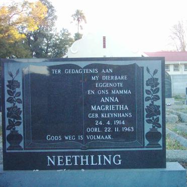NEETHLING Anna Margarietha nee KLEYNHANS 1914-1963