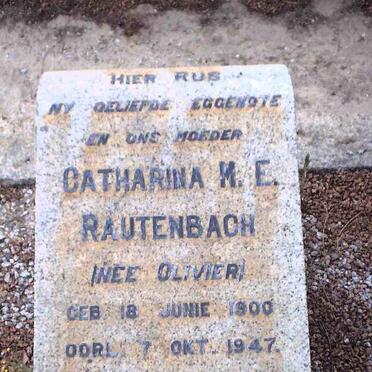 RAUTENBACH Catharina M.E. nee OLIVIER 1900-1947