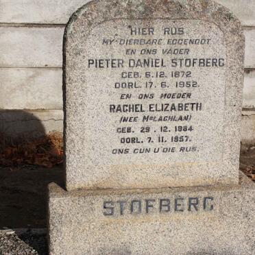 STOFBERG Pieter Daniel 1872-1952 &amp; Rachel Elizabeth McLACHLAN 1884-1957