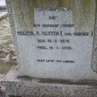 SMALL Helen C. Aletta nee GERBER 1876-195?