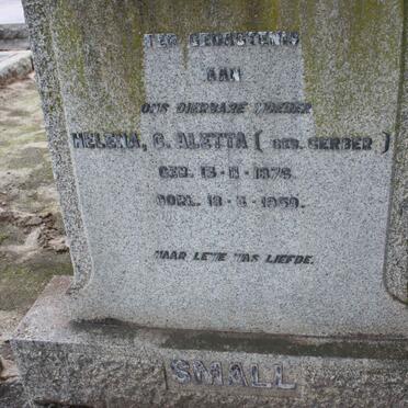 SMALL Helen C. Aletta nee GERBER 1876-195?