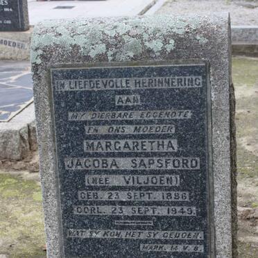 SAPSFORD Margaretha Jacoba nee VILJOEN 1896-1949