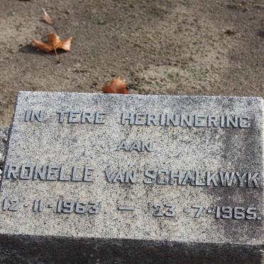 SCHALKWYK Ronelle, van 1963-1965