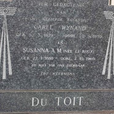 TOIT Carel Wynand, du 1879-1952 &amp; Susanna A.M. LE ROUX 1885-1968