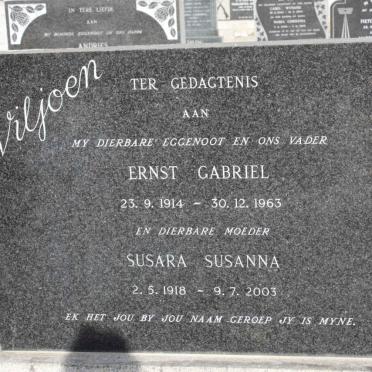 VILJOEN Ernst Gabriel 1914-1963 &amp; Susara Susanna 1918-2003