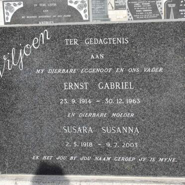 VILJOEN Ernst Gabriel 1914-1963 &amp; Susara Susanna 1918-2003